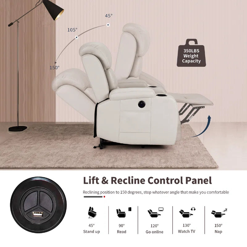 Oversize Power Lift Recliner Chair with Heated and Vibration Massage for Elderly