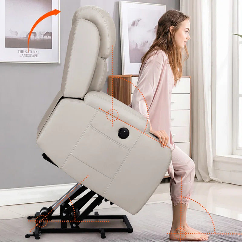 Oversize Power Lift Recliner Chair with Heated and Vibration Massage for Elderly