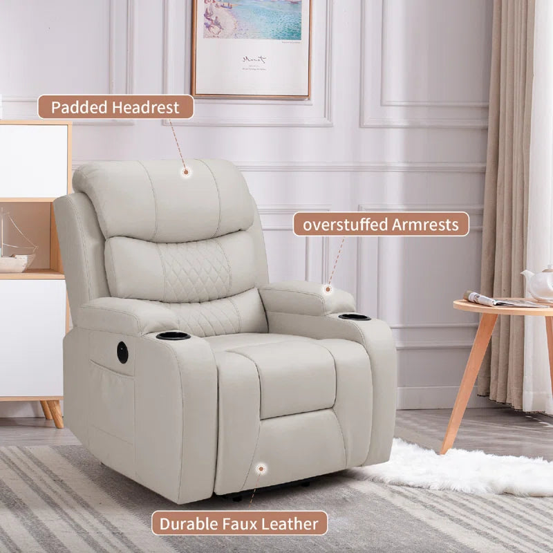 Oversize Power Lift Recliner Chair with Heated and Vibration Massage for Elderly