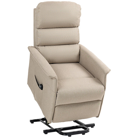 Electric Power Lift Recliner Chair for the Elderly, Beige