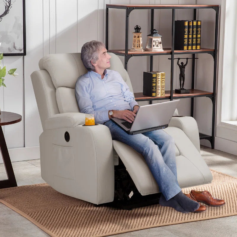 Oversize Power Lift Recliner Chair with Heated and Vibration Massage for Elderly